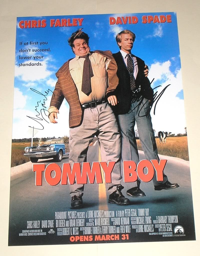 TOMMY BOY CAST X2 PP SIGNED 12"X8" POSTER SPADE FARLEY | eBay