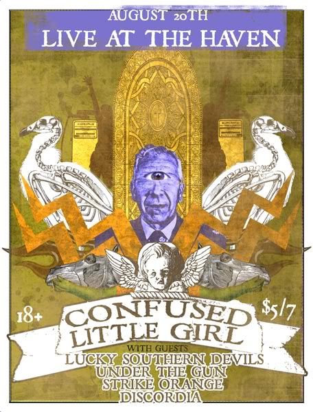 Confussed little girl,live art,comicbook,comic conventions,orlando,flordia,rock and roll,Artshow,art,monsters
