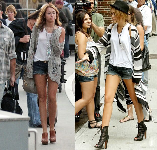 Miley Cyrus Cardigan Summer 2010 Outfits 
