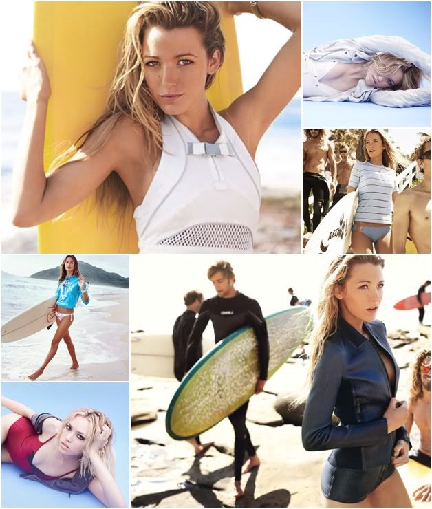 Beach looks - Blake Lively - Alessandra Ambrosio - Cora Keegan Surf style hair outfits - Blake Lively