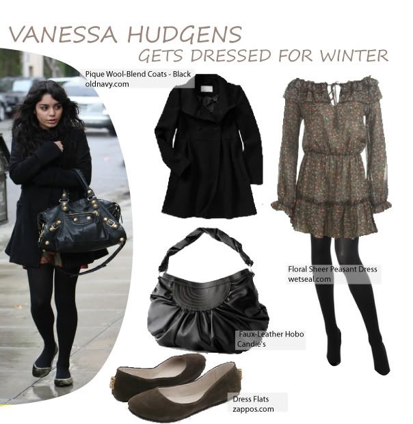 vanessa hudgens style. When the weather gets cold Vanessa Hudgens warms it with a pair of opaque 