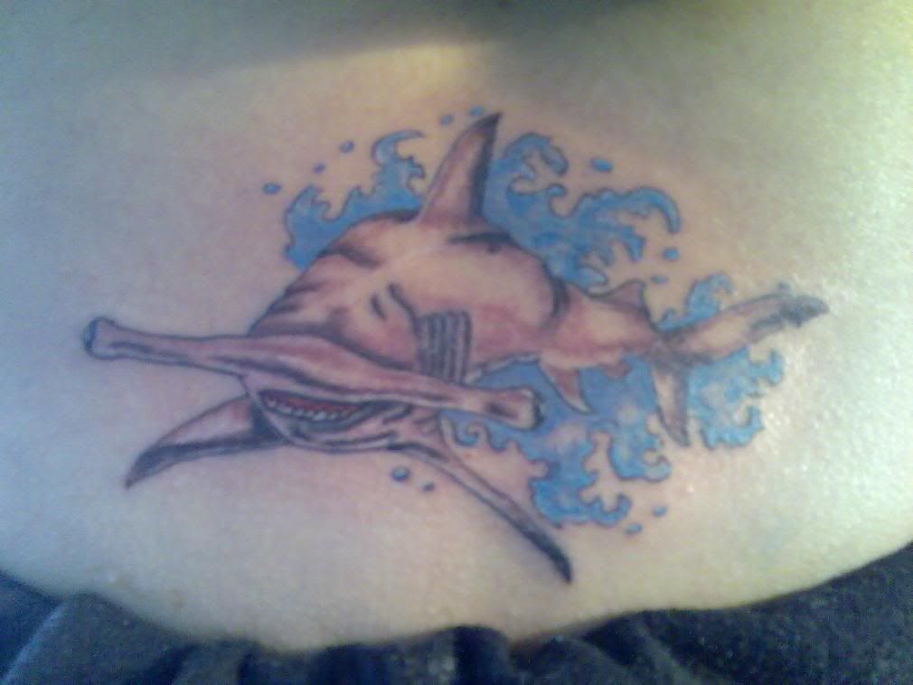 tribal hammerhead shark tattoo tribal forearm tattoo rihanna back tattoo. Tattoo-Kell%27s+hammerhead
