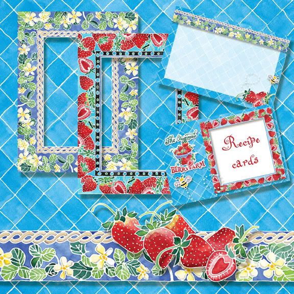 recipe cards strawberry clip art scrapbook