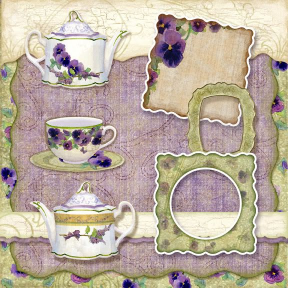 teacup, tea cup, teapot, tea pot, scrapbook, papers, scrapbooking, digital scrapbooking, digital clip art kit 