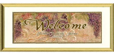 Personalized gift framed print Welcome Sign, family personalization