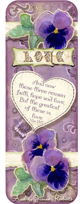 Freebie valentine's day bookmark, pansy, heart, victorian, love, scripture, inspirational