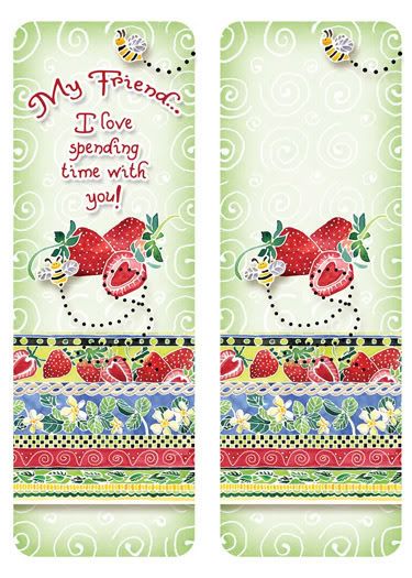 bookmark freebie strawberry bumble bees friend friendship clip art kits digital