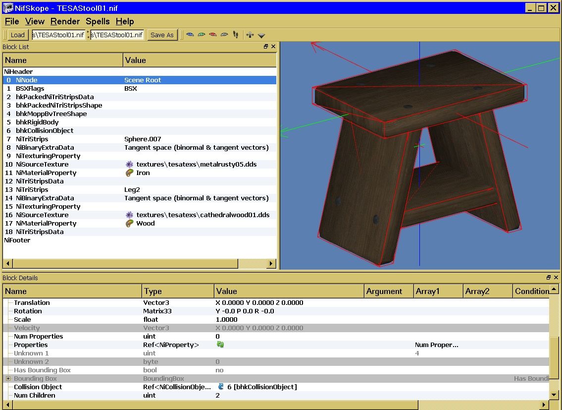 Figure 30, the Stool Nif After Combining Shapes [142%]