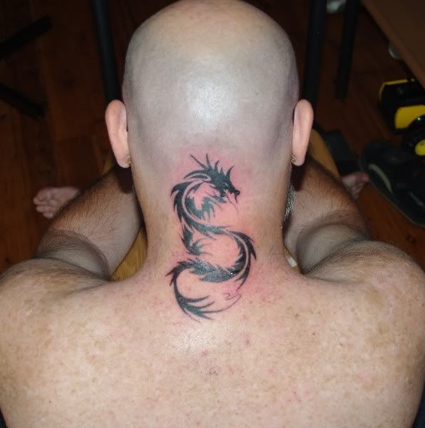 Re Bros neck tattoo design