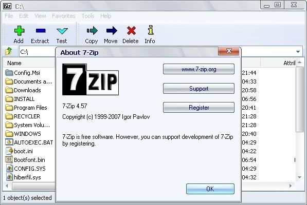 Portable 7-Zip 4.57 Portable 7-Zip 4.57