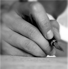 Hand with fountain pen Pictures, Images and Photos