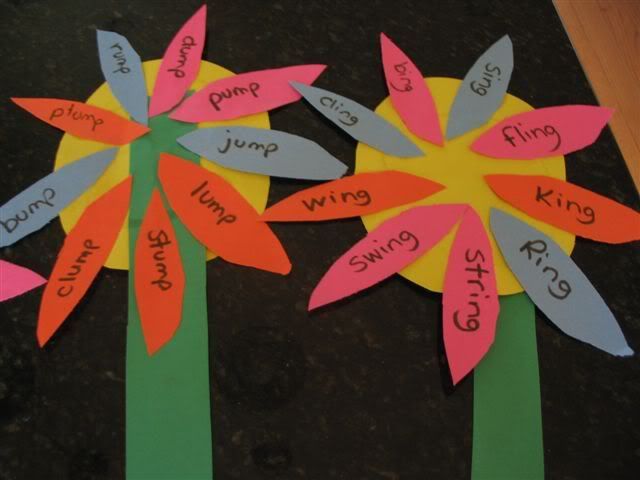 word family flowers activity