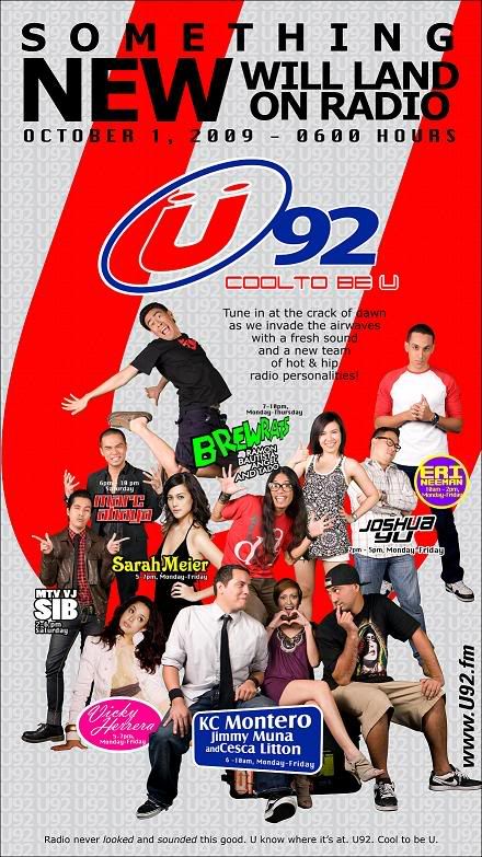  to this new radio station - U92 FM (formerly X FM 92.3 and Joey 92.3)