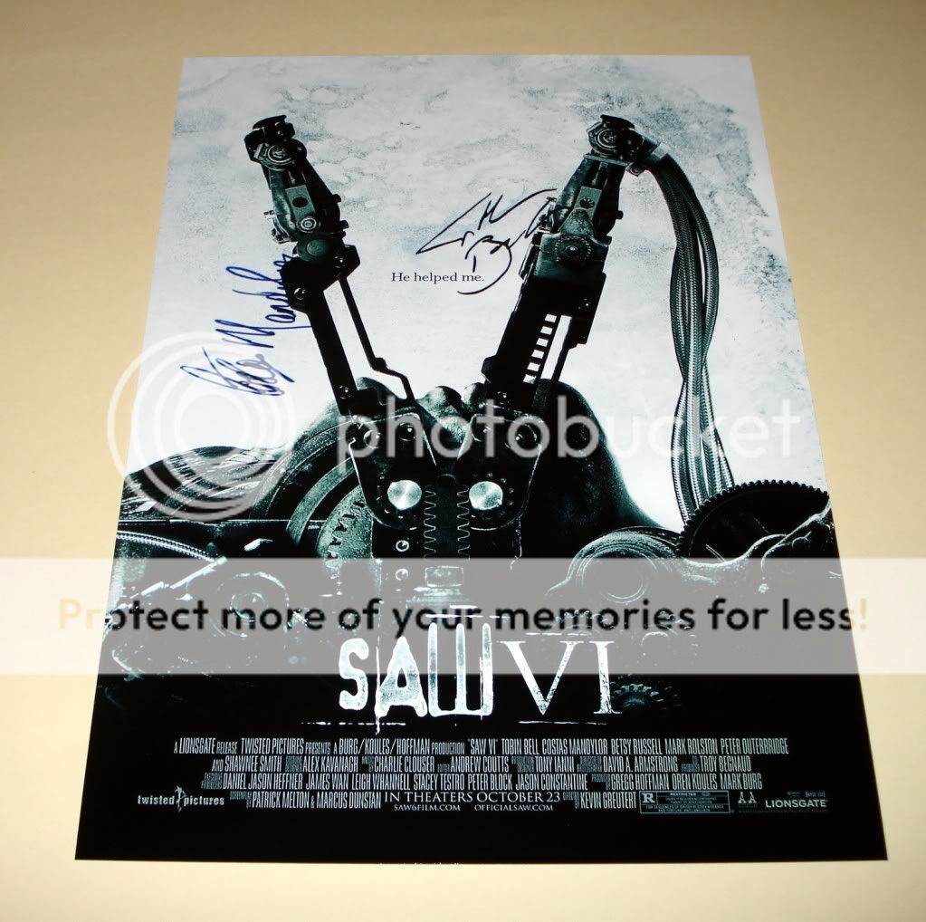 SAW VI PP CAST X2 SIGNED POSTER 12X8 TOBIN BELL SAW 6  