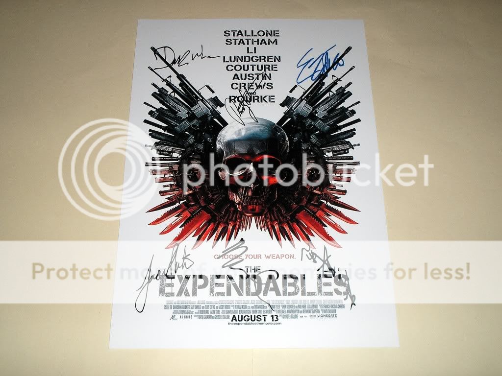 THE EXPENDABLES CAST X6 PP SIGNED 12X8 POSTER JET LI  