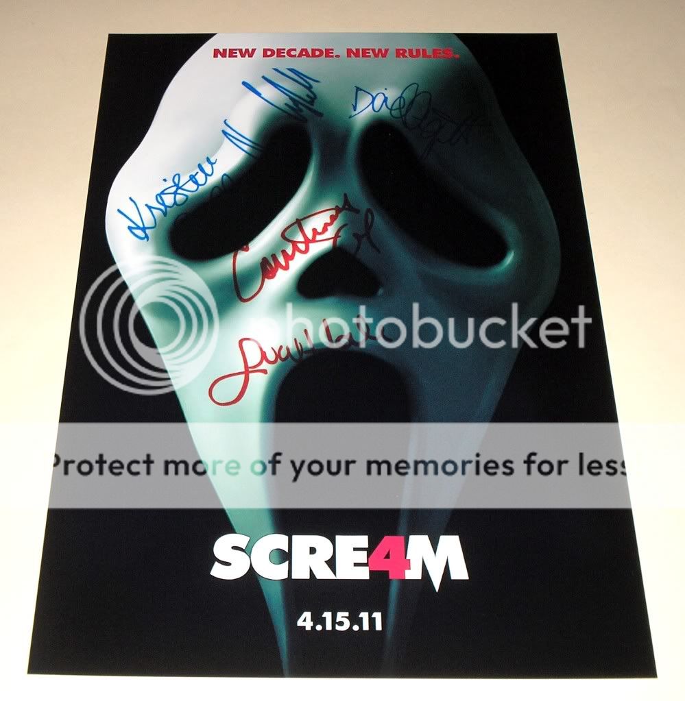 Scream 4 Cast x5 PP Signed 12x8 Poster Courteney Cox