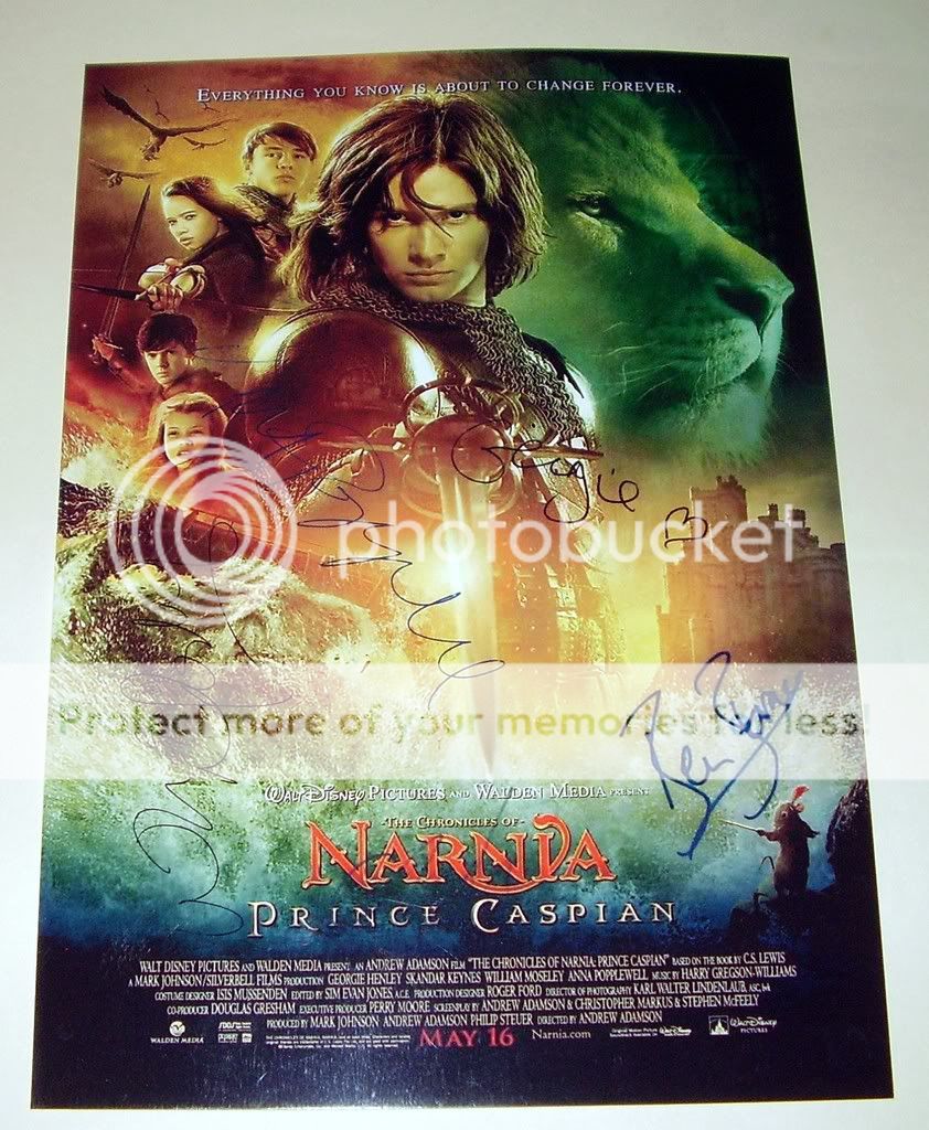 THE CHRONICLE OF NARNIA  PRINCE CASPIAN MOVIE CAST x5 PP SIGNED