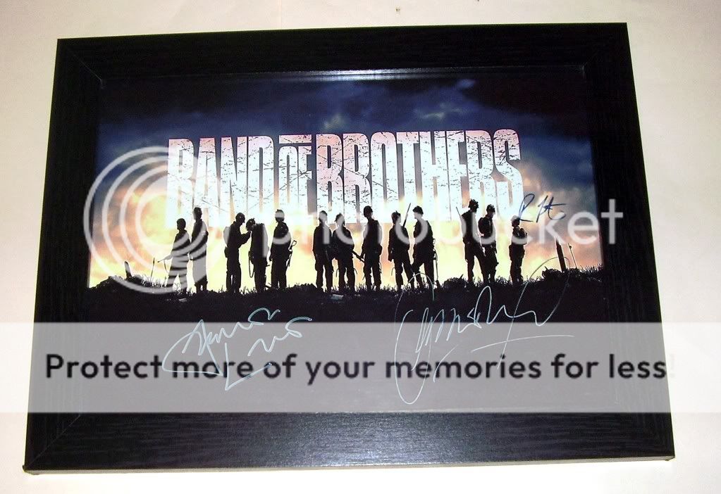 BAND OF BROTHERS X3 PP SIGNED & FRAMED 12 X 8 POSTER  