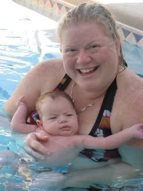 Mel and Riel at the Pool