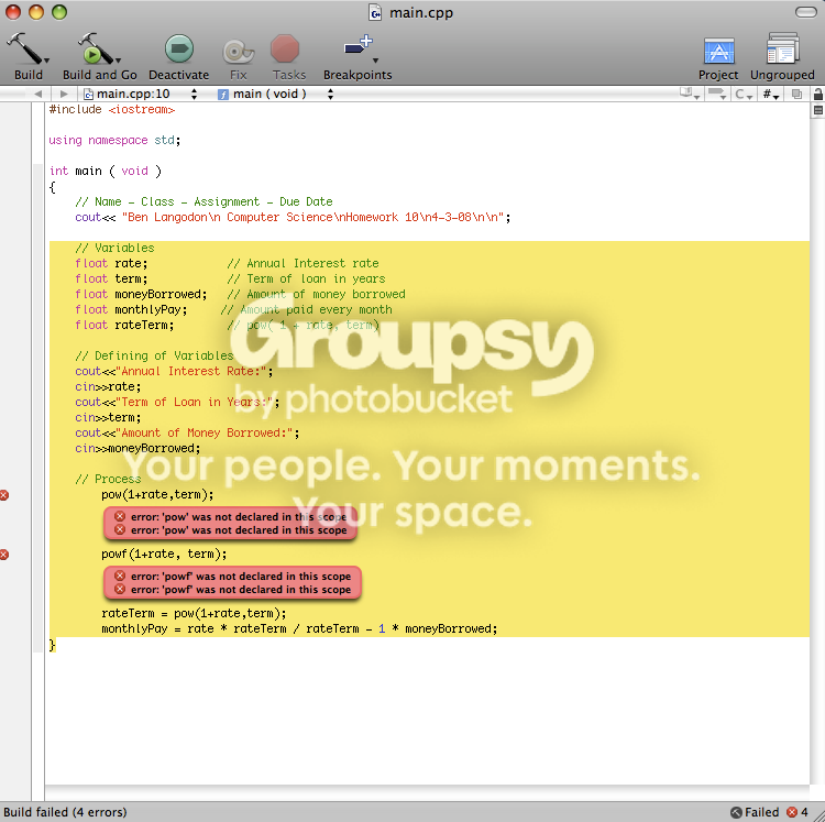 c++ using pow(x,y) | MacRumors Forums