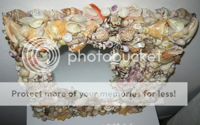 GORGEOUS Shell Framed Mirror Signed Soo Balmuth 2001