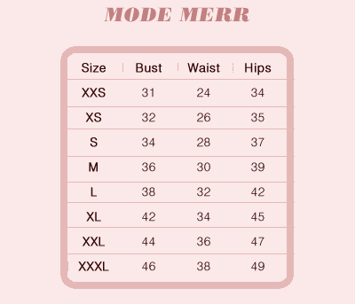 Mode Merr Size chart